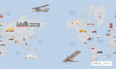 World Map Wallpaper - Dark Blue (Xavia 3928-2J)